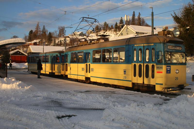 Northern n most Tram: Norther most Tram in Europe.
Trondheim Tram 29+trailer 71 @ Munkvoll about to reverse into the depot 1/2/19 Photo of Northern n most Tram
