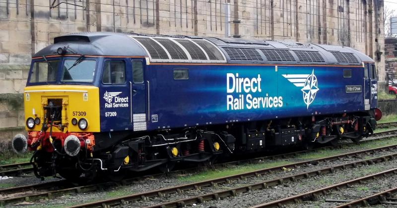 57309 at Carlisle: DRS Thunderbird, 57309 Pride of Crewe waits its next turn of duty at Carlisle on Thursday 7th March 2019 Photo of 57309 at Carlisle