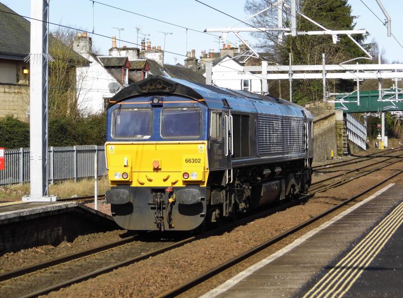 66302 1Z99: 66302 at Dunblane on 11/03/19 working 1Z99 northbound to rescue a failed intermodal Photo of 66302 1Z99
