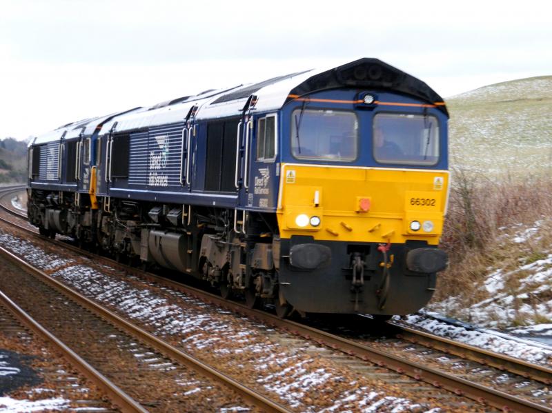 66302 @ Gleneagles - 17 March 2019: Hauling dead 66434 from Inverness to Motherwell TMD Photo of 66302 @ Gleneagles - 17 March 2019