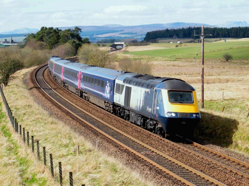 43134 @ Bardrill - 30 March 2019: '1A61' Glasgow Queen Street to Aberdeen entering the Kinnaker curve, at speed Photo of 43134 @ Bardrill - 30 March 2019