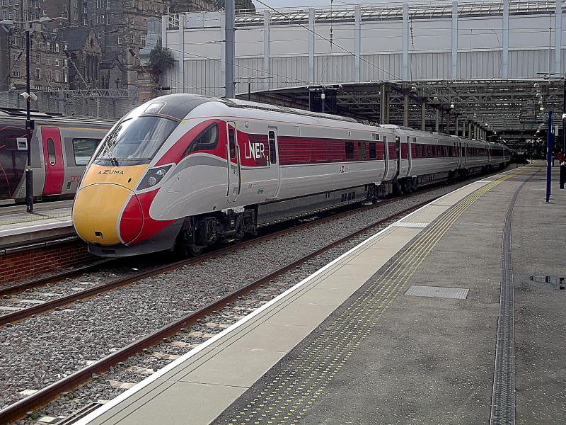 800111 at Edinburgh Waverley: LNER Azuma 800111 waits departure in the newly opened platform 6 at Edinburgh Waverley, with 5Q44 a test train to Newcastle in Electric Mod on Tuesday 2nd April 2019. Photo of 800111 at Edinburgh Waverley