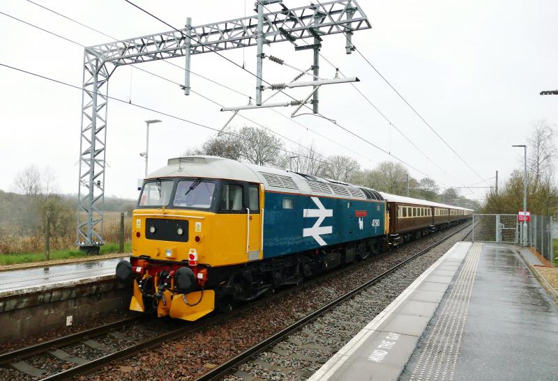 1Z47 Peterborough to Fort William 'West Highland Statesman' at Stepps.: 47593 on rear of the railtour at Stepps. Photo of 1Z47 Peterborough to Fort William 'West Highland Statesman' at Stepps.