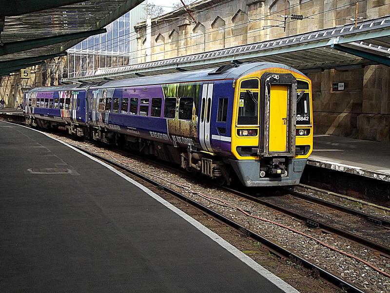 158842 at Carlisle: Wearing Northern Trains livery, 158842 waits at Carlisle with a service to Leeds via Settle on Saturday 6th April 2019 Photo of 158842 at Carlisle