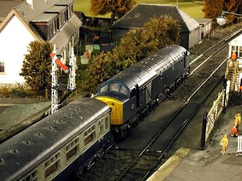 Blair Atholl - Drumochter: A 40 waits for station duies to complete before heading south to Edinburgh with the last service of the day from Inverness Photo of Blair Atholl - Drumochter