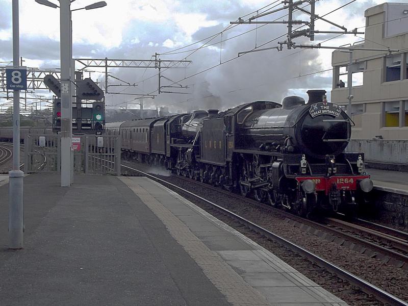 1264 at Paisley: Running a few minutes late LNER B1 and Black 5 44871 approach Paisley Gilmour Street, with the Great Britain XII railtour from Edinburgh Waverley to Stranraer on Thursday 2nd May 2019. Photo of 1264 at Paisley