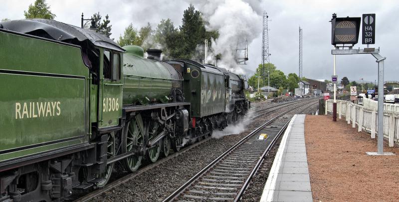 FLYING SCOTSMAN AND MAYFLOWER AVIEMORE (5).jpg: Photo of FLYING SCOTSMAN AND MAYFLOWER AVIEMORE (5).jpg