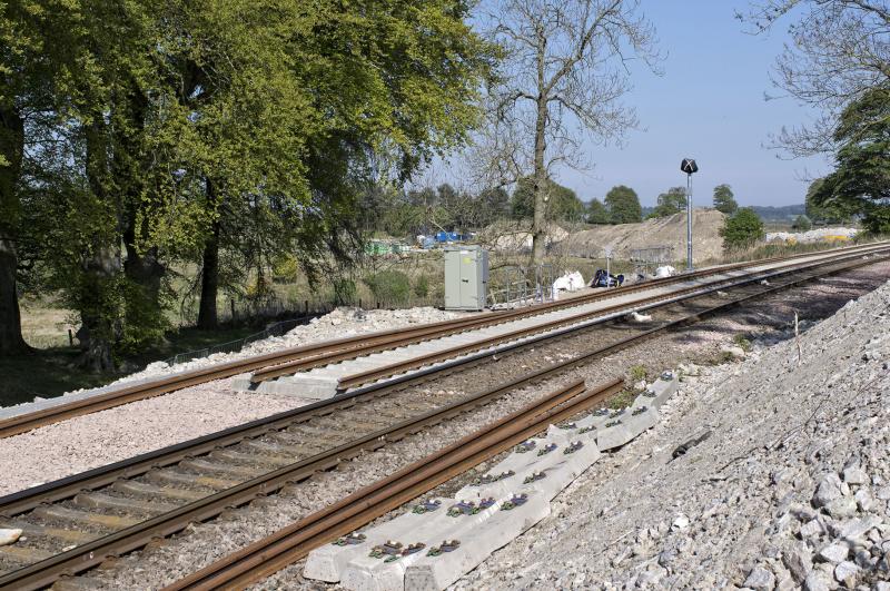 3 END OF THE NEW TRACK 15.5.19.jpg: LOOKS AS THO THE NEAREST TRACK WILL HAVE TO BE RE-SLEWED.
CURRENTLY IT HAS REACHED ABOUT APPROX 2 MILES NORTH OF DYCE Photo of 3 END OF THE NEW TRACK 15.5.19.jpg