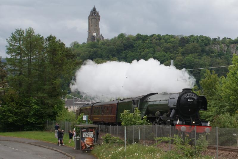Photo of Flying Scotsman 60103 1Z30 SRPS Linlithgow to Dalmeny Forth Circle approaching Causewayhead Junction 19.05.19