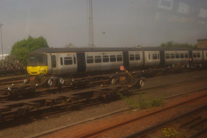 365519 Motherwell Depot: Taken from a passing 318, 365519 sitting outside DRS Motherwell Depot on 15/05/19 Photo of 365519 Motherwell Depot