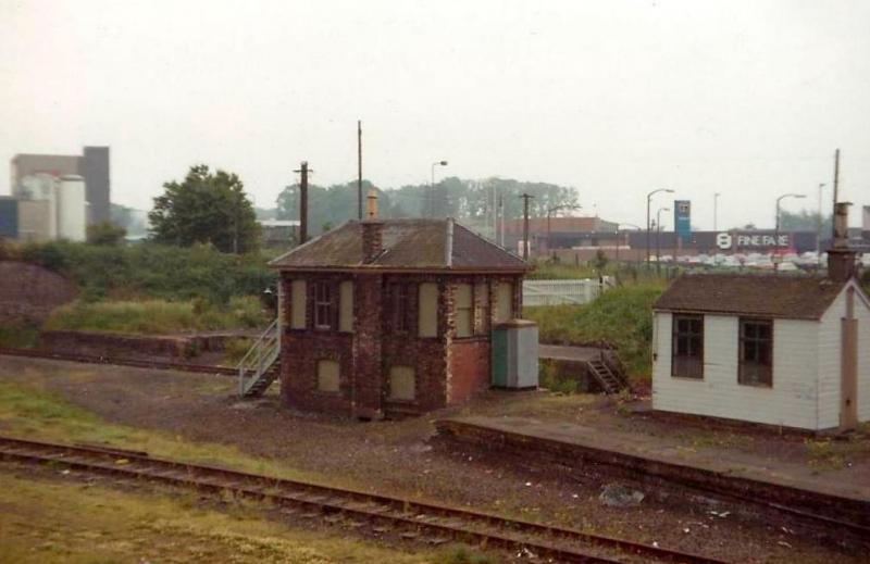 Alloa signalbox: A signalbox at the east end of Alloa station. 7/7/83 Photo Danny Hathaway Photo of Alloa signalbox