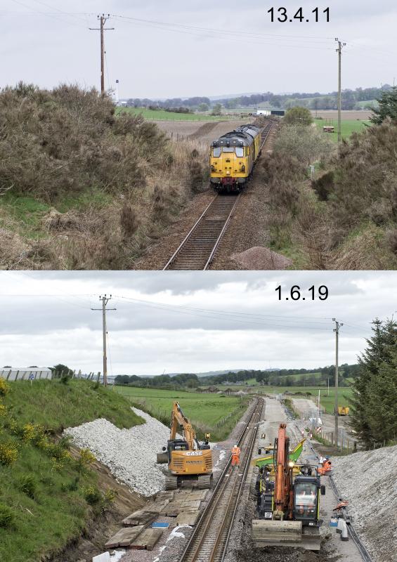 KINTORE TAVELTY BRIDGE LKG NORTH 1.6.19.jpg: A FEW SHOTS SHOWING W.I.P. AT THE SITE OF THE NEW KINTORE STN. AND HOW MUCH IT HAS CHANGED OVER THE YEARS Photo of KINTORE TAVELTY BRIDGE LKG NORTH 1.6.19.jpg