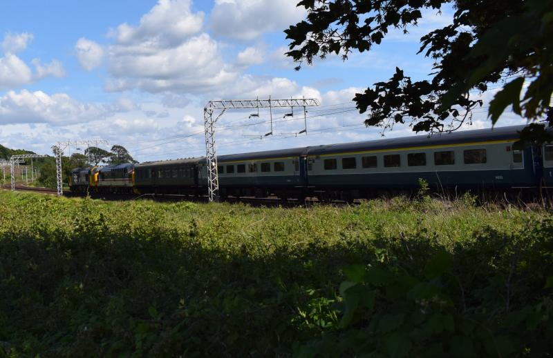 3 Peaks Fort William-Crewe: 37402 + 37419 head east from Cardross towards Dalreoch Tunnels with the 3 Peaks Challenge Special on 15.6.19 Photo of 3 Peaks Fort William-Crewe