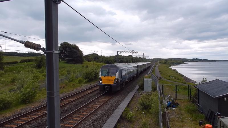334029 at Hillend View: 334029 Flying by at Hillend View (cant remember what he was working) on the 15th of June 2019 Photo of 334029 at Hillend View