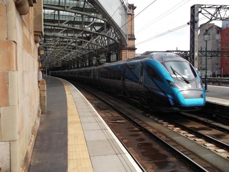 397004 at Glasgow Central: Shortly to be a common sight at Central, although probably not two at a time. 397004 leads 397003 with a return inaugural trip from Glasgow Central to Crewe on Tuesday 25th June 2019. Photo of 397004 at Glasgow Central