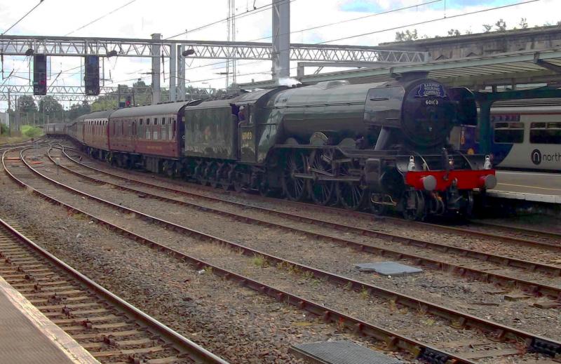 Flying Scotsman at Carlisle: 60103 Flying Scotsman arrives at Carlisle with 1Z44, a steam special from York, on Sunday 7th July 2019. Photo of Flying Scotsman at Carlisle