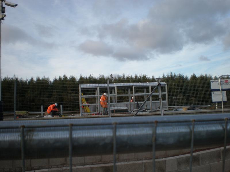 A new waiting room at Uphall: A new waiting room at Uphall is being built and is to host a ticket machine inside. Photo of A new waiting room at Uphall