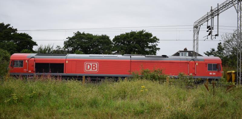 66134 on 6K02: DBC Red Shed 66134 on rear of 6K02 at Craigendoran Station on 11.8.19. 66103 was on the other end Photo of 66134 on 6K02