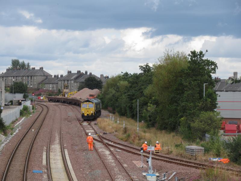 Spoil train for work at Kittybrewster 12/08/2019: Kittybrewster redoubling Photo of Spoil train for work at Kittybrewster 12/08/2019