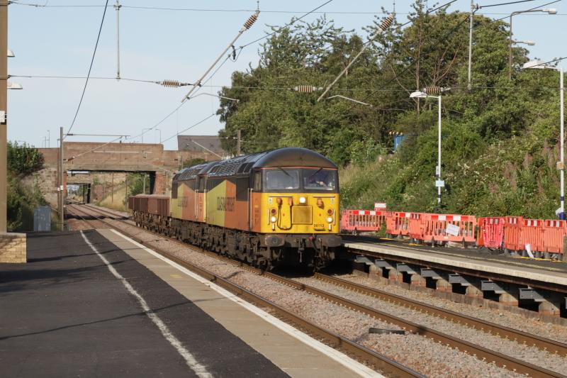 6S31: 56113 + 56094 on 6S31 09.44 Doncaster Up Decoy to Millerhill passing through Wallyford on 15/08/2019. 1300 HP per wagon Photo of 6S31