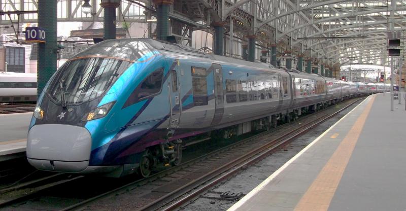 397003 at Glasgow Central: TPE Nova 1 397003 leads classmate 397004 arriving at Glasgow Central with a Training and mileage accumulation run from Crewe on Monday 12th August 2019. Photo of 397003 at Glasgow Central