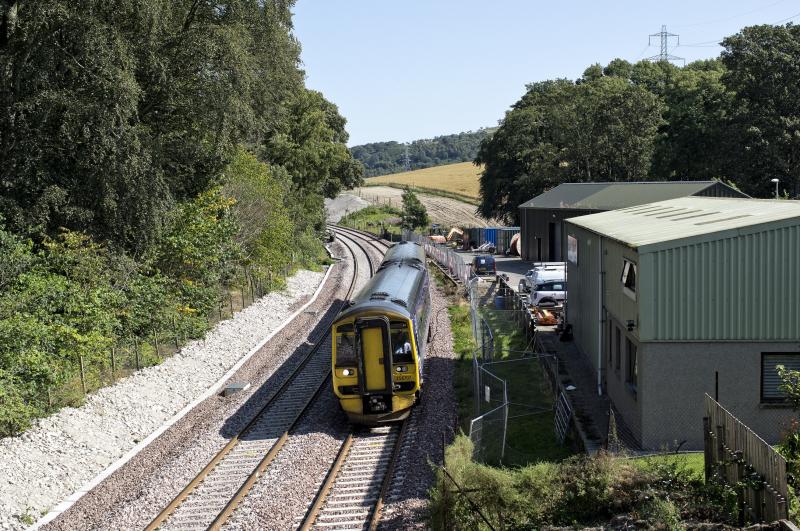 158707 KINALDIE HEADING TO INVERURIE 26.8.19.jpg: THE YARD WAS ON THE RIGHT Photo of 158707 KINALDIE HEADING TO INVERURIE 26.8.19.jpg