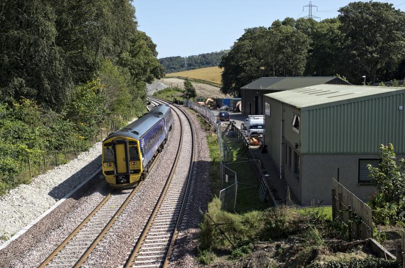 158733 KINALDIE 26.8.19.jpg: JUST PASSED KINALDIE STN. HEADING FOR DYCE---GOODS YARD ON RIGHT Photo of 158733 KINALDIE 26.8.19.jpg