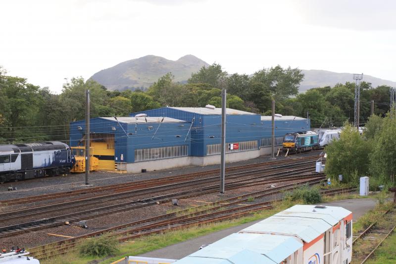 Portobello Wheel Lathe: 43137 coupled to shunter, 68016,802207 and 43131 stabled at the Portobello Wheel Lathe on 01/09/2019 Photo of Portobello Wheel Lathe