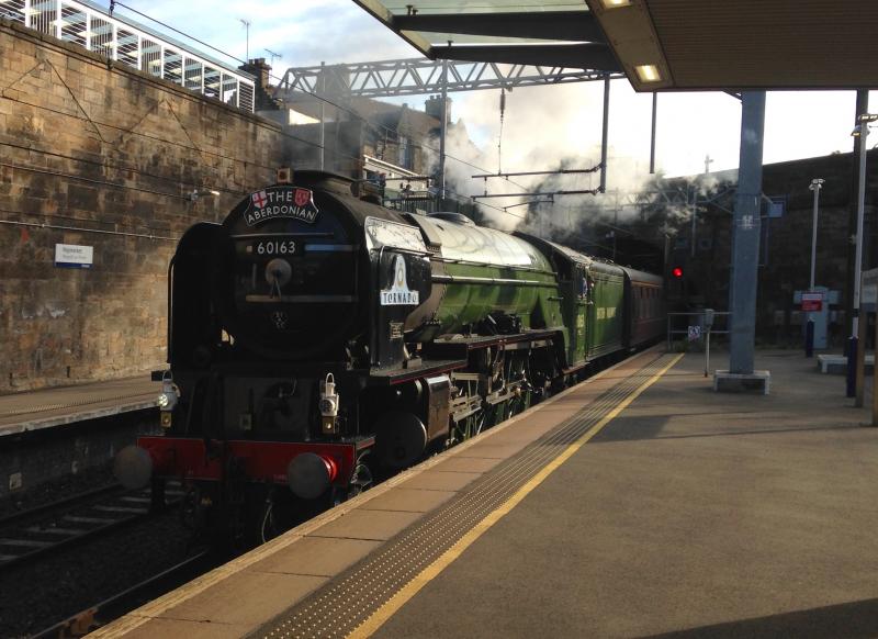 Tornado at Haymarket: 60163 on 1Z60 Edinburgh to Aberdeen exits Haymarket Tunnel
07.09.2019 Photo of Tornado at Haymarket