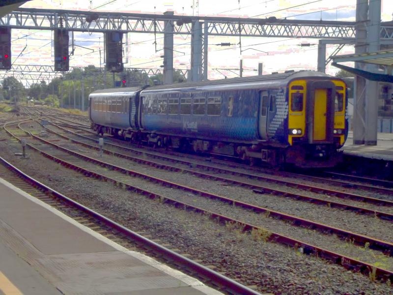 156467 at Carlisle: ScotRail 156467 arrives at Carlisle with 5S03, a return trip from Landore to Corkerhill, on Saturday 7th September 2019, where it was having an internal refit. Photo of 156467 at Carlisle
