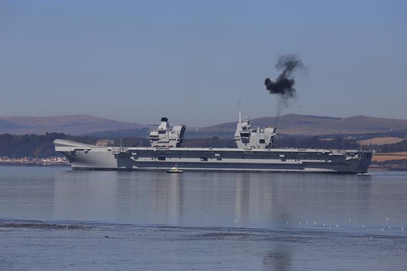 R09 HMS Prince of Wales: Engines started up Photo of R09 HMS Prince of Wales