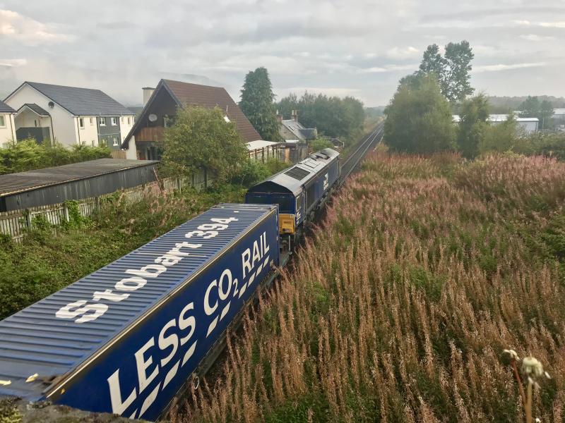 66422: 66422 Northbound Tesco Express, Aviemore, 23/9/19. Photo of 66422