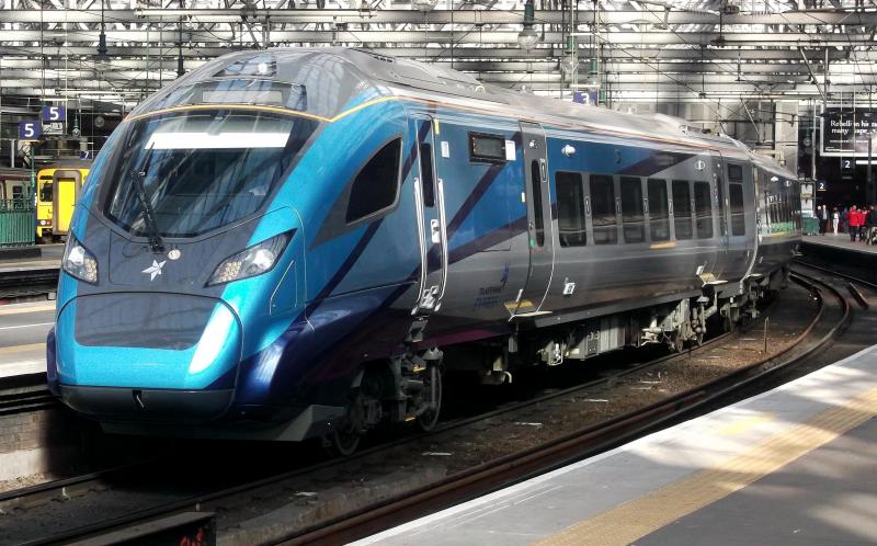397005 at Glasgow Central: TPE Nova 3 397005 waits at Glasgow Central with 5M87 a Staff training and mileage accumulation run on Wednesday 2nd October 2019. Photo of 397005 at Glasgow Central
