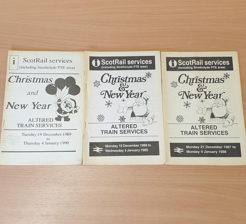 Christmas STN: 3 Christmas ScotRail STN from the end of the 1980s, part of a collection numbering over 300 from that decade. Photo of Christmas STN
