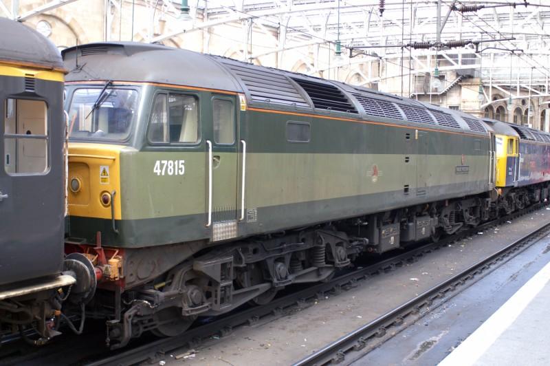 47815: 47815 at the blocks at Central after arrival on the 1Z57 on the 18th October Photo of 47815