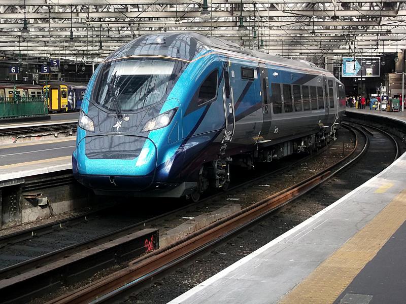 397007 at Glasgow Central: TPE Nova 3 397007 waits at Glasgow Central with 5M87, a Staff Training and Mileage Accumulation run on Monday 14th October 2019. Photo of 397007 at Glasgow Central