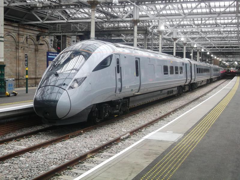 802203 at Edinburgh Waverley: Still to be branded TPE Nova 1 802203 waits at Edinburgh Waverley with 3N11, a Staff Training and Mileage accumulation run to Newcastle on Wednesday 16th October 2019. Photo of 802203 at Edinburgh Waverley