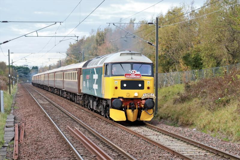1Z94: 47593 on 1Z94 08.16 Inverness to Stevenage approaching Musselburgh Station 0n 21/10/2019 D1924 on the rear Photo of 1Z94