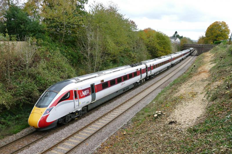 1Z42 Southbound through Stanley with 800109 Inverness to Edinburgh Test Run.: Azuma 800109 on 1Z42 Inverness to Edinburgh Test run..23-10-19. Photo of 1Z42 Southbound through Stanley with 800109 Inverness to Edinburgh Test Run.