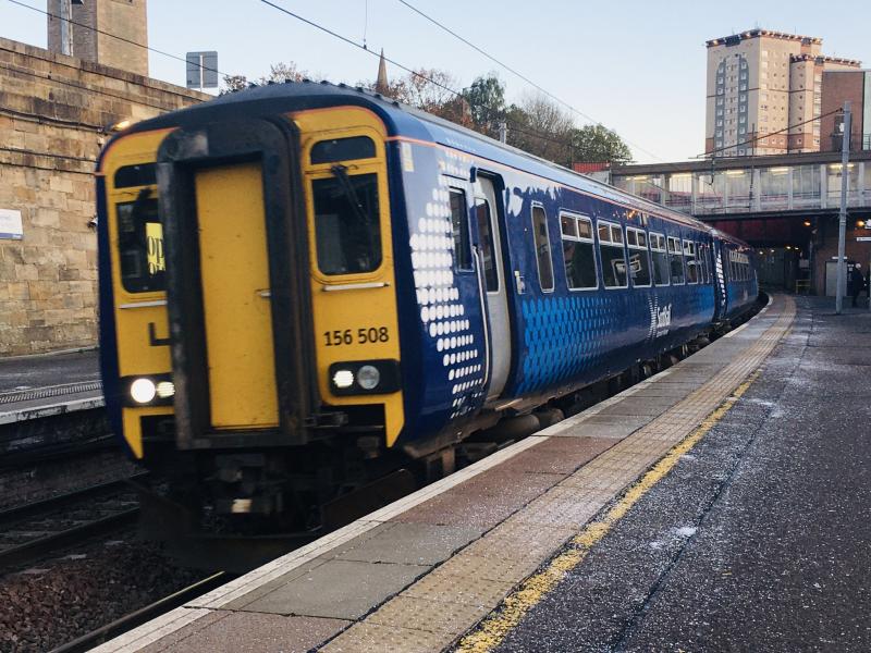 Going back Home: Returning from Landore TMD after refurbs, 156508 is seen passing through Motherwell on 28/10/2019 Photo of Going back Home
