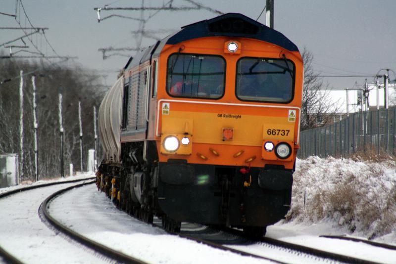 Alumina Train: 66 on Blyth- Fort William Alumina train at Kirknetwon, Jan 18 Photo of Alumina Train