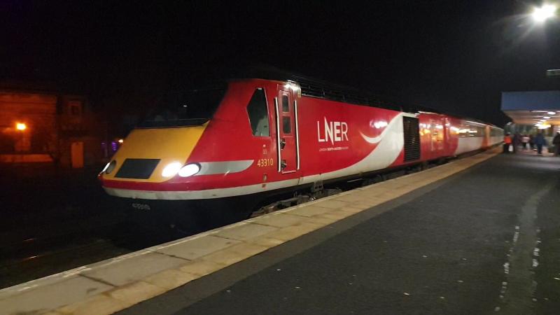 43310 on 1W20: 43310 arrives at Kirkcaldy with the last HST booked 1W20 14.00 Kings Cross to Aberdeen. Photo of 43310 on 1W20
