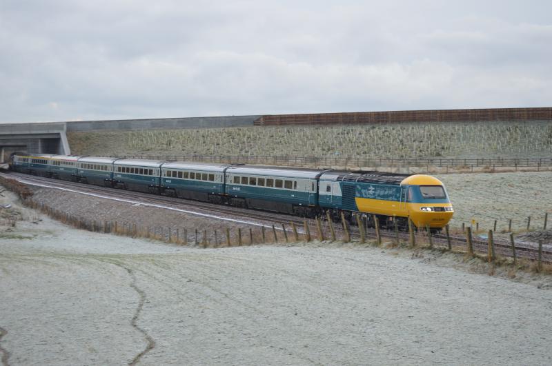 'THE NORTHERN LIGHTS' @ Dyce (1): LNER HST Farewell tour 'THE NORTHERN LIGHTS' on Wednesday 18th December (1Z43 Edinburgh to Inverness via Aberdeen & Elgin) North of Dyce near River Don/AWPR. Photo of 'THE NORTHERN LIGHTS' @ Dyce (1)