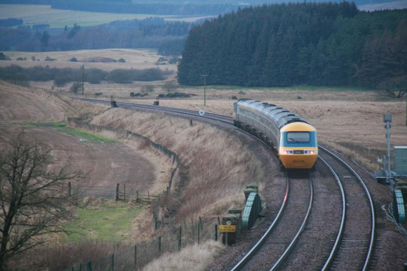 Blackford 1Z46 19/12/19: HST Farewell Tour 1Z46 heads toward Greenloaning -taken from the new Panholes footbridge at Blackford Photo of Blackford 1Z46 19/12/19