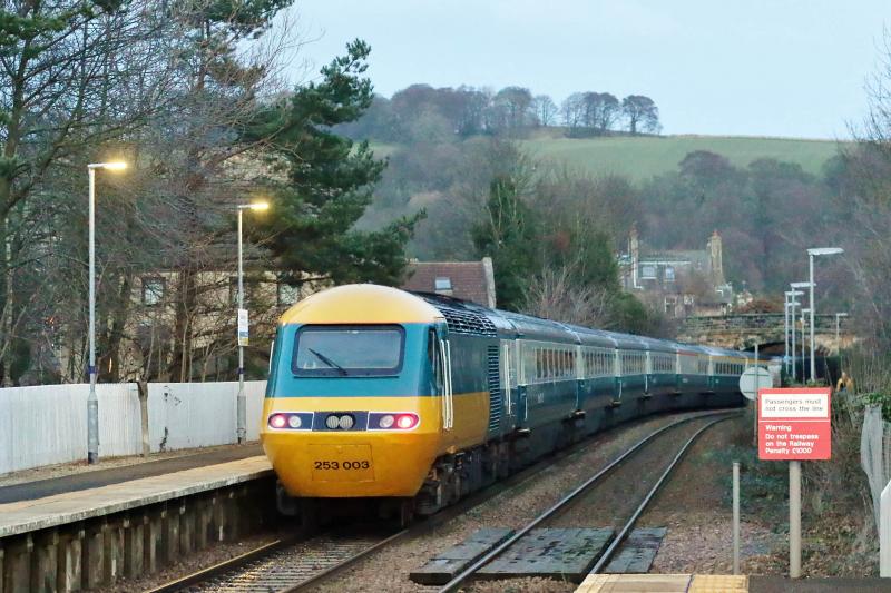 1Z25 LNER staff special at Aberdour 28Dec19: 43206 has just passed Aberdour with the LNER 1Z25 Craigentinny recognition special, 28th December 2019 Photo of 1Z25 LNER staff special at Aberdour 28Dec19