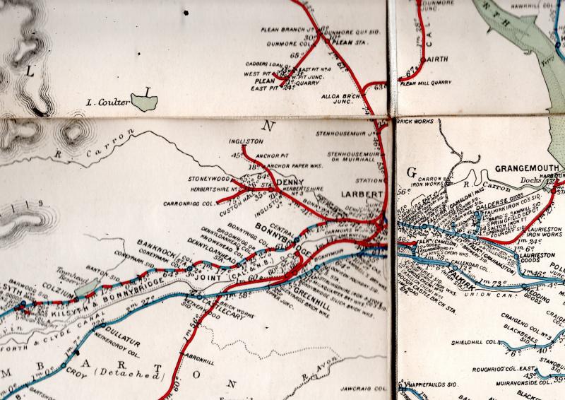 RCH Map Section: Taken from the Railway Clearing House Map of Edinburgh & Glasgow District of 1907 Photo of RCH Map Section