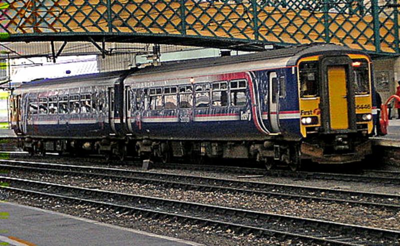 156446 at Carlisle: Wearing the First Scot-Rail livery, 156446 waits at Carlisle with a service to Stranraer from Newcastle, on 19th January 2008 Photo of 156446 at Carlisle