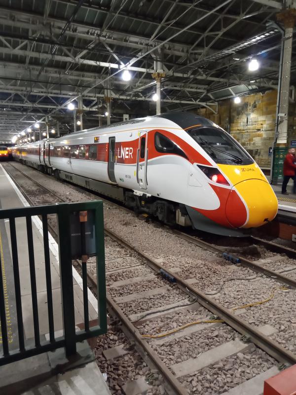 LNER 801220 at Waverley 17/02/20: sitting in platform 6 to form the 1830 to Kings Cross. Photo of LNER 801220 at Waverley 17/02/20