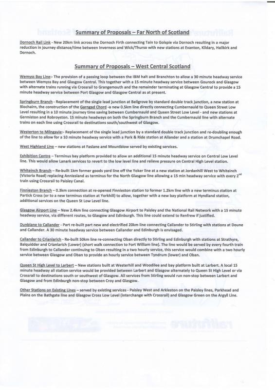 Railfuture North and Central Scotland 2: With permission from Allison Cosgrove, Scottish Chair of Railfuture this explains their proposals for the Far North and West Central Scotland Photo of Railfuture North and Central Scotland 2