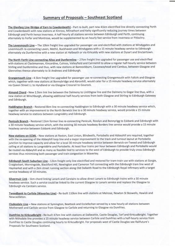 Railfuture SE Scotland 2: With permission from Allison Cosgrove, Scottish Chair of Railfuture this explains their proposals for the South East of Scotland Photo of Railfuture SE Scotland 2